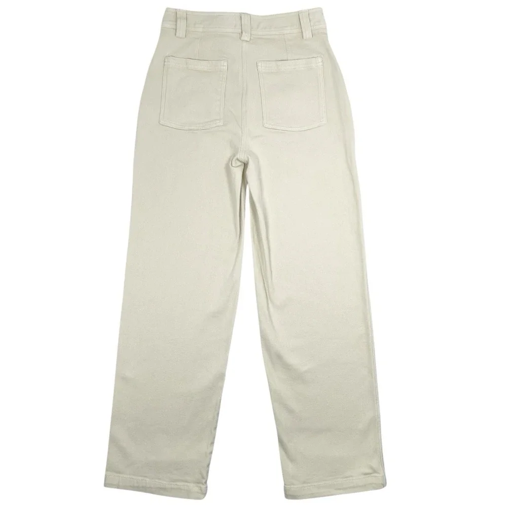 Sunday Best Aritzia Wide Leg Denim Jean‎ High Rise Cream Yellow Pants Size 4